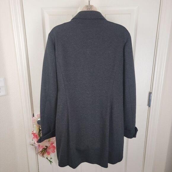 Chico's charcoal ponte knit jacket 2 (large) - Picture 3 of 8